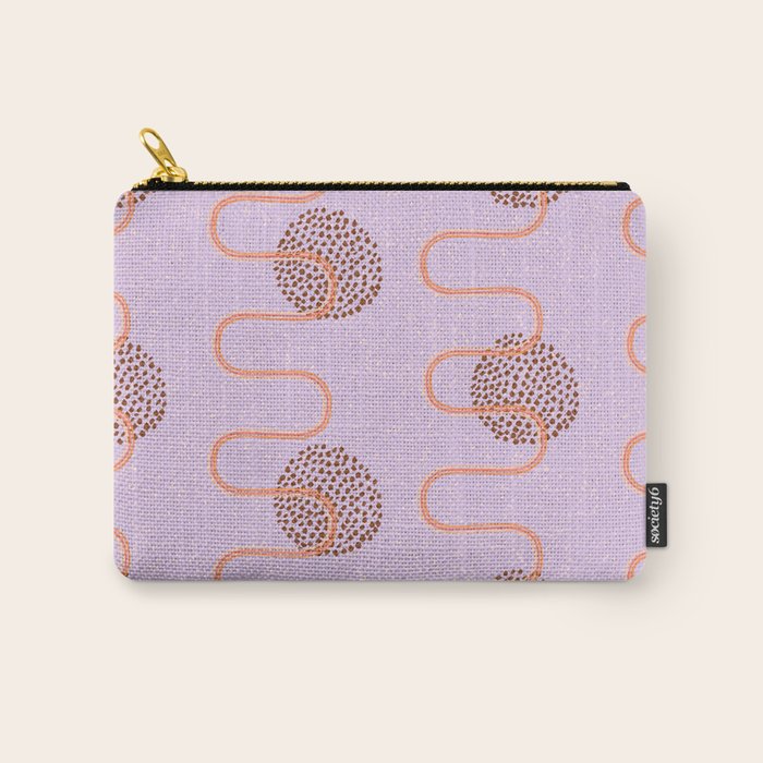 Abstract Fields in Lavender & Brown Carry All Pouch Gallery Image 1