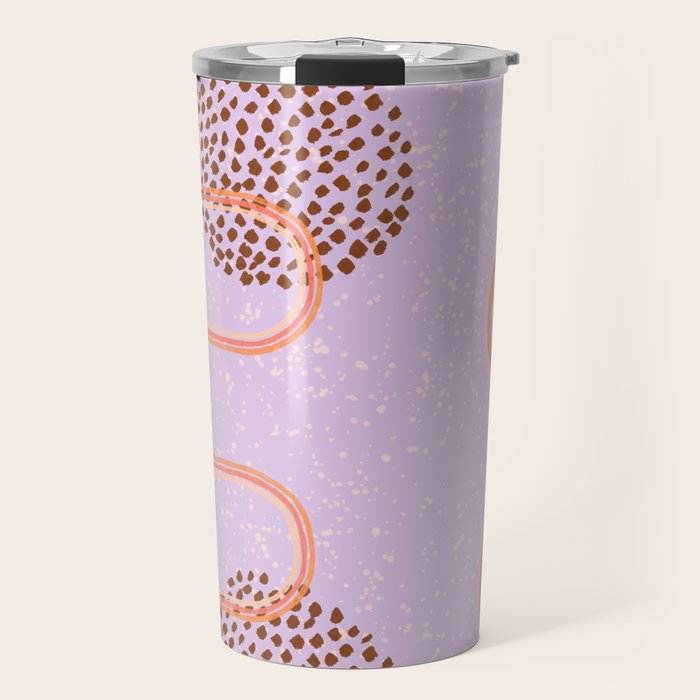 Abstract Fields in Lavender & Brown Travel Mug Gallery Image 1