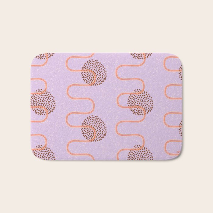 Abstract Fields in Lavender & Brown Bath Mat Gallery Image 1