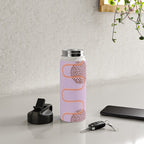 Abstract Fields in Lavender & Brown Water Bottle Gallery Image 4