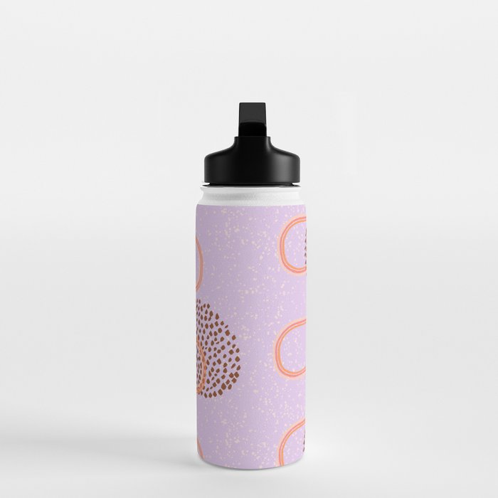 Abstract Fields in Lavender & Brown Water Bottle Gallery Image 3