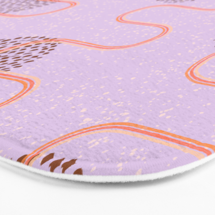 Abstract Fields in Lavender & Brown Bath Mat Gallery Image 3