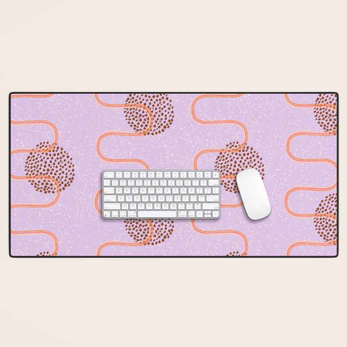 Abstract Fields in Lavender & Brown Desk Mat Gallery Image 1