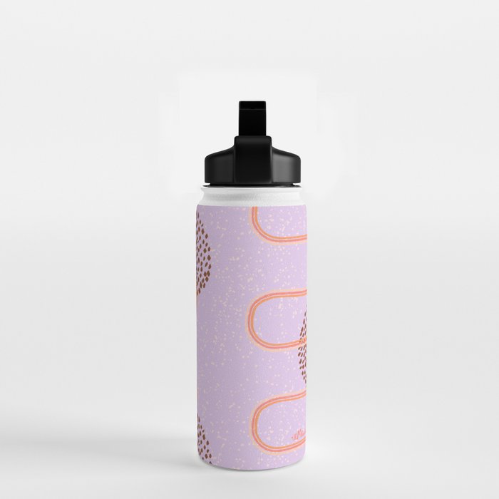 Abstract Fields in Lavender & Brown Water Bottle Gallery Image 2