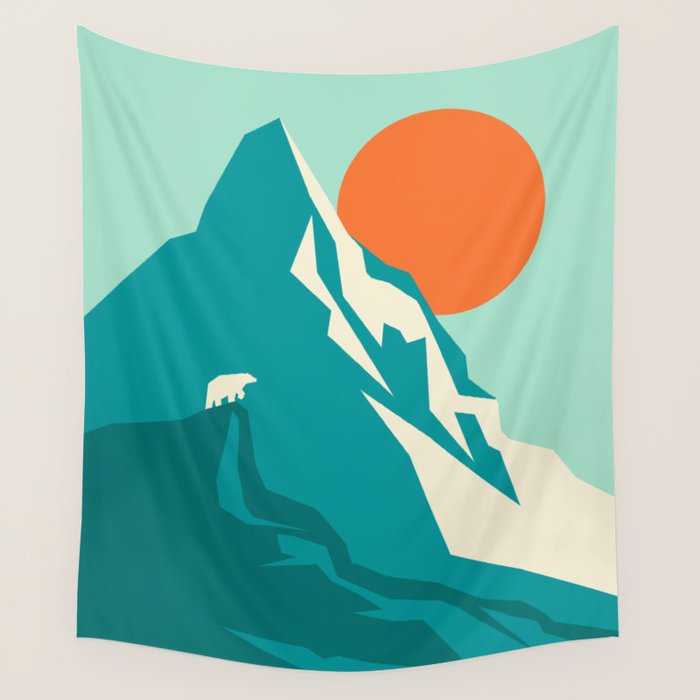 As the sun rises over the peak Wall Tapestry Gallery Image 4
