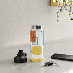 Mid Century Modern White Yellow Orange Blue Water Bottle Gallery Image 4