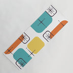 Mid Century Modern White Yellow Orange Blue Yoga Mat Gallery Image 1