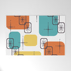 Mid Century Modern White Yellow Orange Blue Welcome Mat Gallery Image 1