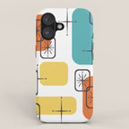 Mid Century Modern White Yellow Orange Blue iPhone Case Gallery Image 1