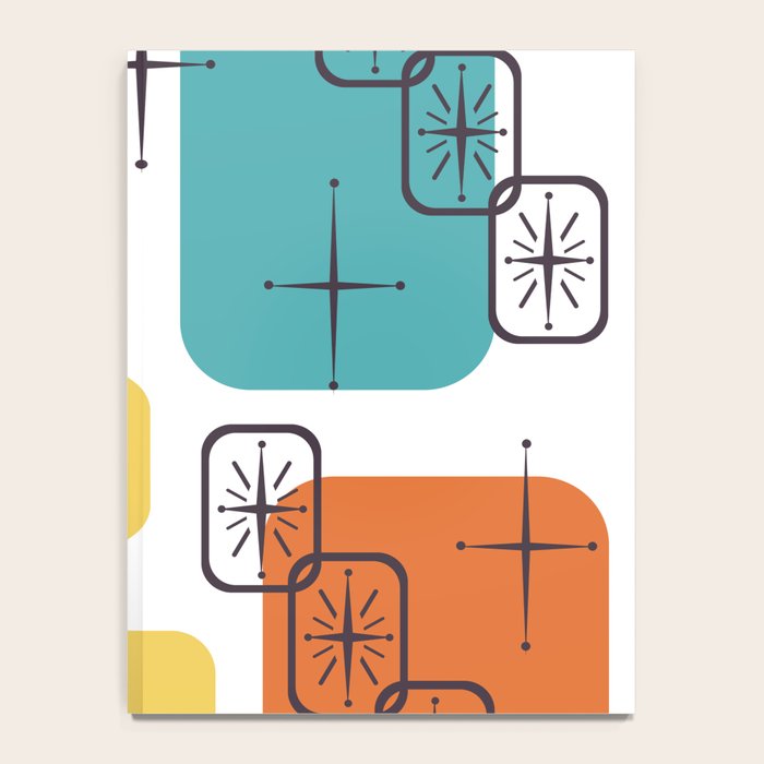 Mid Century Modern White Yellow Orange Blue Notebook Gallery Image 4
