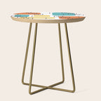 Mid Century Modern White Yellow Orange Blue Side Table Gallery Image 1