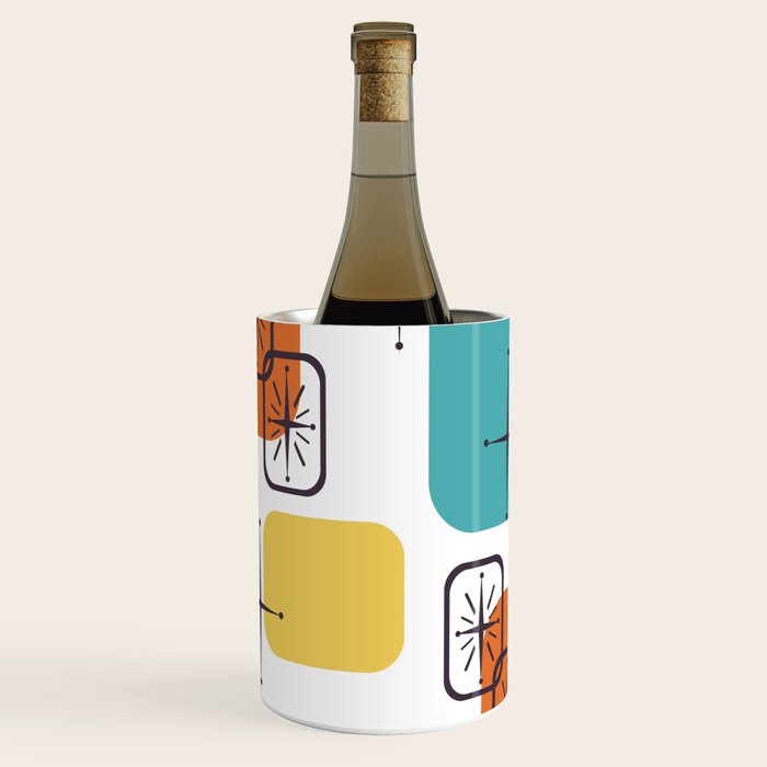 Mid Century Modern White Yellow Orange Blue Wine Chiller Gallery Image 1