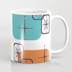 Mid Century Modern White Yellow Orange Blue Coffee Mug Gallery Image 1