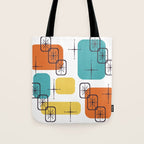 Mid Century Modern White Yellow Orange Blue Tote Bag Gallery Image 1