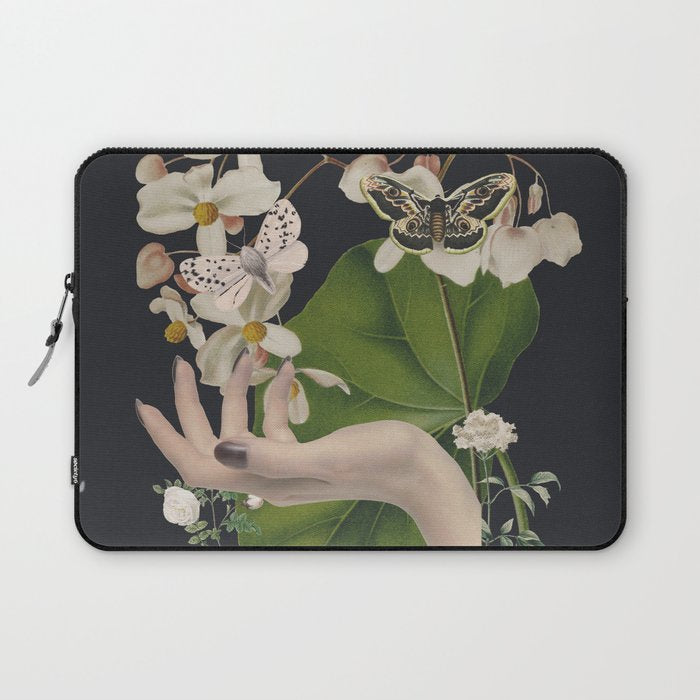 Minimal Collage/ Hand, Plants and Butterflies 6 Laptop Sleeve Gallery Image 1