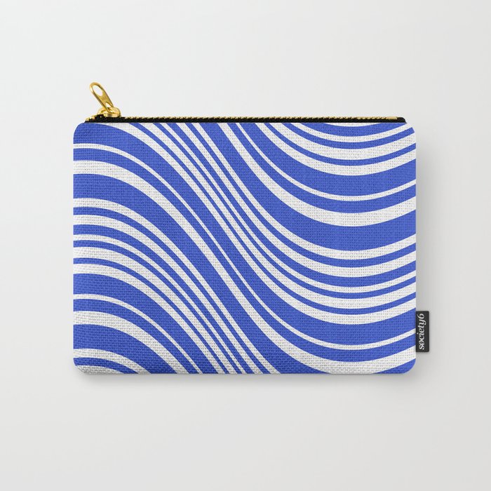  Wavy Stripes XXXIV - Bright Blue Carry All Pouch Gallery Image 1