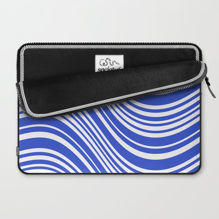  Wavy Stripes XXXIV - Bright Blue Laptop Sleeve Gallery Image 2