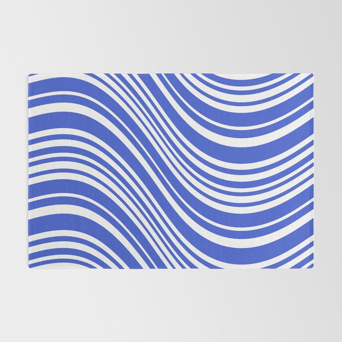  Wavy Stripes XXXIV - Bright Blue Rug Gallery Image 2