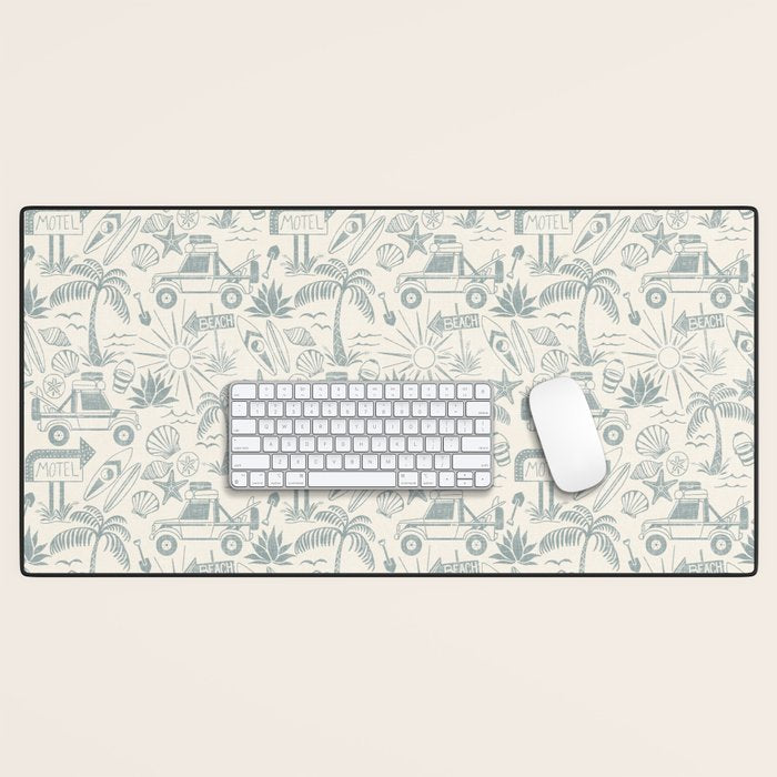 Baja - faded blue Desk Mat Gallery Image 1