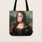  Mona Lisa Bubble Gum Tote Bag Gallery Image 1