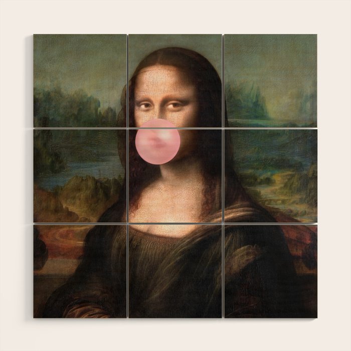 Mona Lisa Bubble Gum Wood Wall Art Gallery Image 1