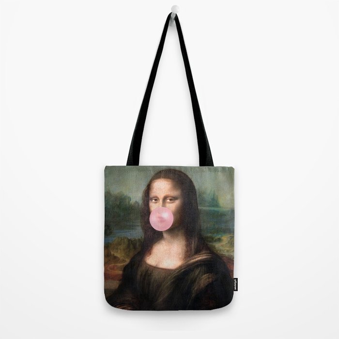  Mona Lisa Bubble Gum Tote Bag Gallery Image 2