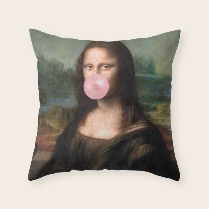  Mona Lisa Bubble Gum Throw Pillow Gallery Image 6