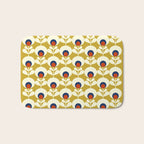 Flowers geometry mustard - retro pattern no3 Bath Mat Gallery Image 1