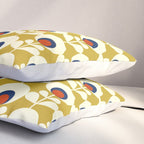 Flowers geometry mustard - retro pattern no3 Pillow Sham Gallery Image 3