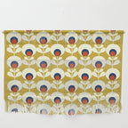 Flowers geometry mustard - retro pattern no3 Wall Hanging Gallery Image 1