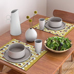 Flowers geometry mustard - retro pattern no3 Placemat Gallery Image 2