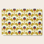 Flowers geometry mustard - retro pattern no3 Cutting Board Gallery Image 1