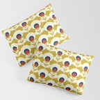 Flowers geometry mustard - retro pattern no3 Pillow Sham Gallery Image 3