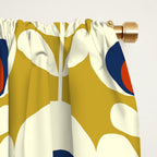 Flowers geometry mustard - retro pattern no3 Window Curtain Gallery Image 2