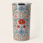  Victorian Botanicals - Carnation in Red and Blue Travel Mug Gallery Image 1