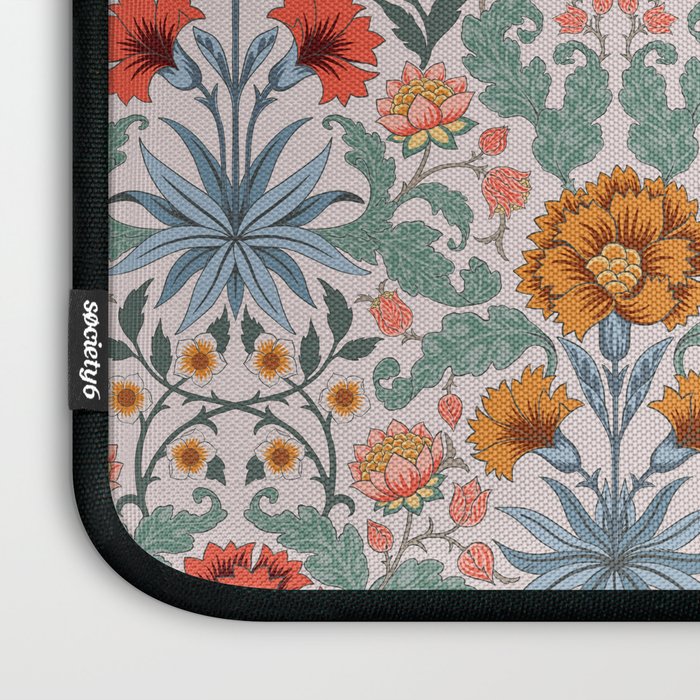  Victorian Botanicals - Carnation in Red and Blue Laptop Sleeve Gallery Image 3