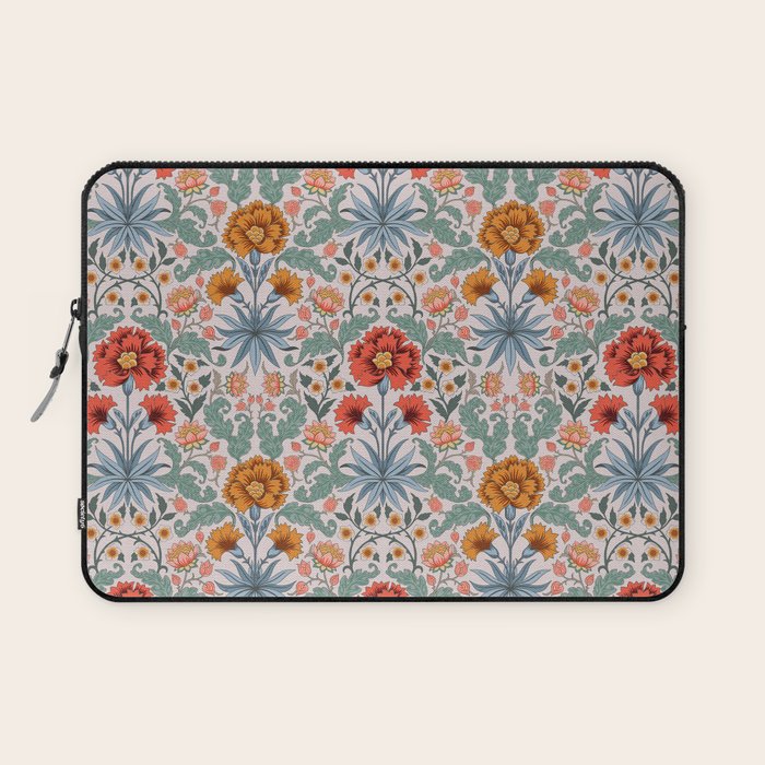  Victorian Botanicals - Carnation in Red and Blue Laptop Sleeve Gallery Image 1