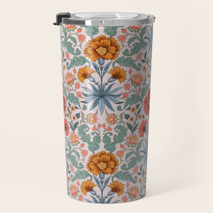  Victorian Botanicals - Carnation in Red and Blue Travel Mug Gallery Image 3