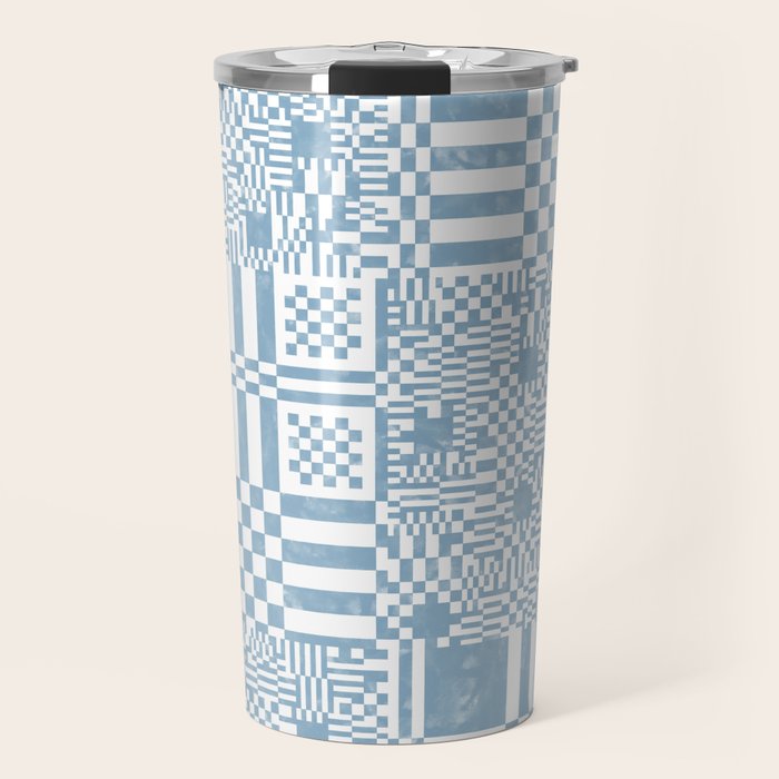 Retro Checkered Squares B Travel Mug Gallery Image 1