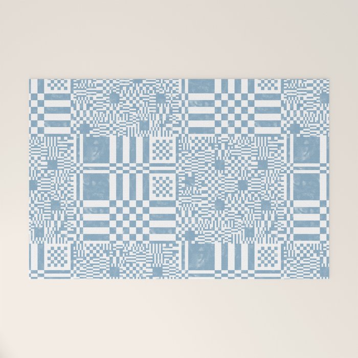 Retro Checkered Squares B Welcome Mat Gallery Image 1
