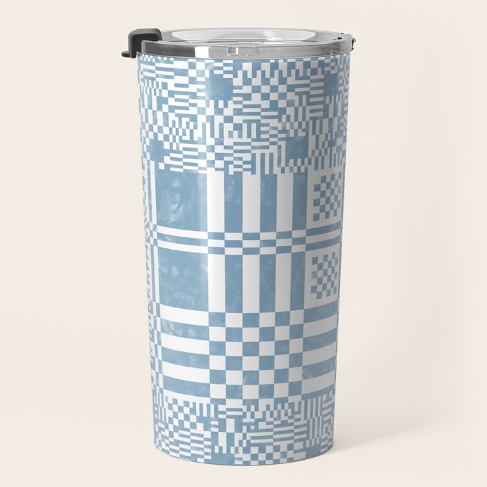 Retro Checkered Squares B Travel Mug Gallery Image 3