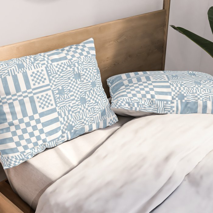 Retro Checkered Squares B Pillow Sham Gallery Image 2