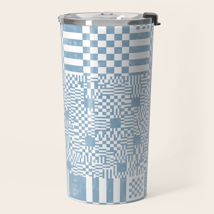 Retro Checkered Squares B Travel Mug Gallery Image 2