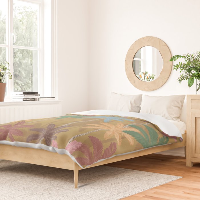 Retro Palm Springs Chic Botanicals - Golden Ochre Duvet Cover Gallery Image 2