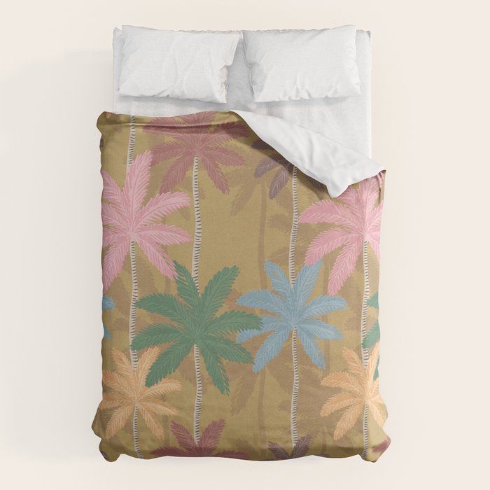 Retro Palm Springs Chic Botanicals - Golden Ochre Duvet Cover Gallery Image 1