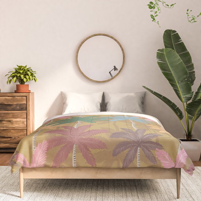 Retro Palm Springs Chic Botanicals - Golden Ochre Comforter Gallery Image 3