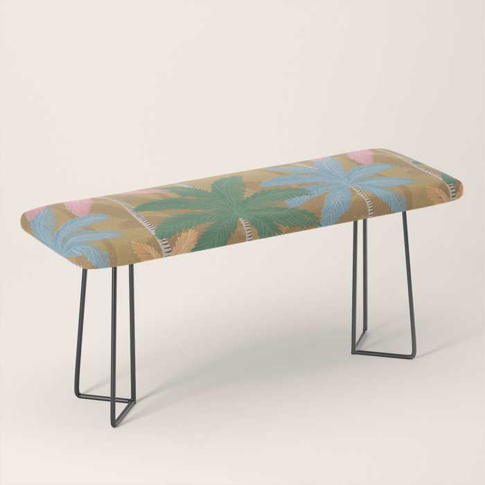Retro Palm Springs Chic Botanicals - Golden Ochre Bench Gallery Image 1