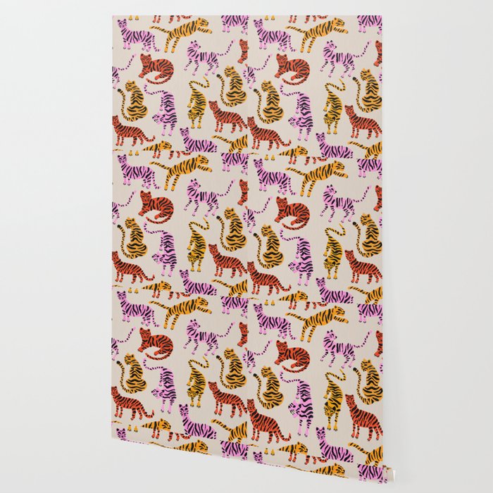 Tiger Collection - Pink & Yellow Palette Wallpaper Gallery Image 2