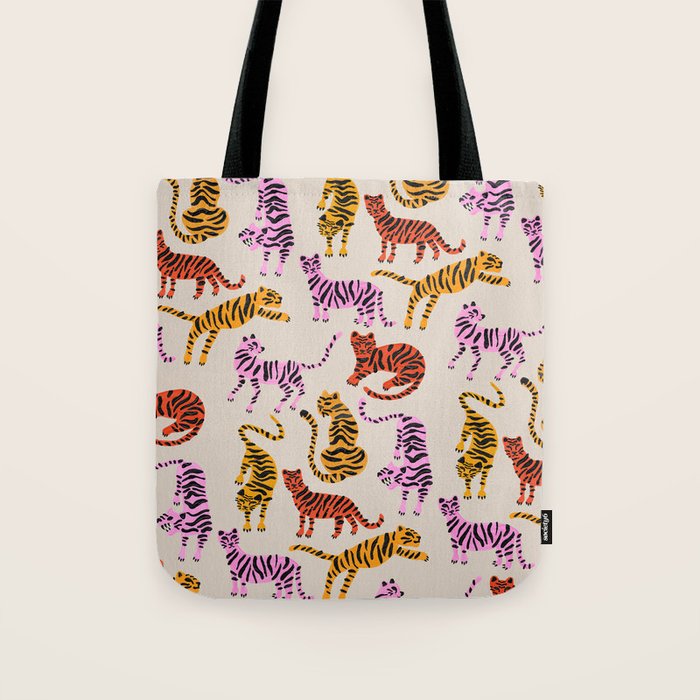 Tiger Collection - Pink & Yellow Palette Tote Bag Gallery Image 1