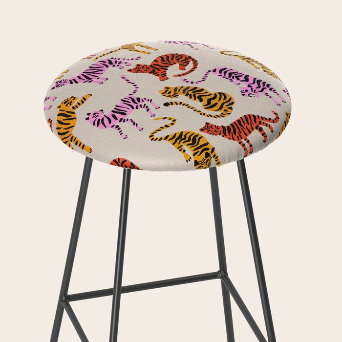 Tiger Collection - Pink & Yellow Palette Stool Gallery Image 2